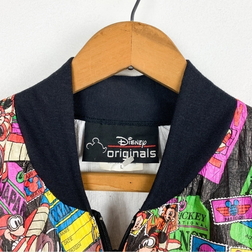 NWOT Vintage 90s Disney Originals Mickey Mouse Cartoon Print Tyvek Jacket Sz L - Picture 5 of 9